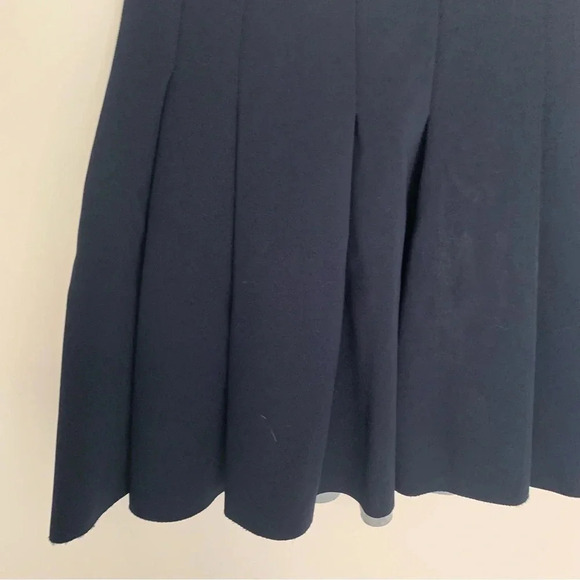 T Alexander Wang Jersey Bonded Neoprene Box Pleat  Skirt Navy M - Picture 7 of 11